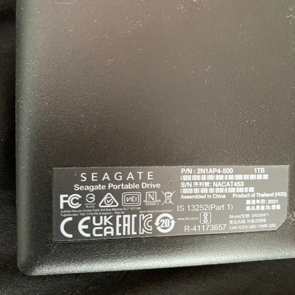 Seagate Portable Hardrive - Picture 2 of 2